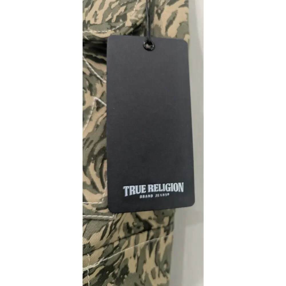 Camouflage True Religion  Cargo Pants Men 30 Flap Abstract Tiger Stripe Camo NWT